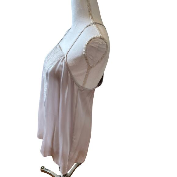 Halston Heritage Silk Split Back Cami Tank Top Silver Gray M - Picture 3 of 6